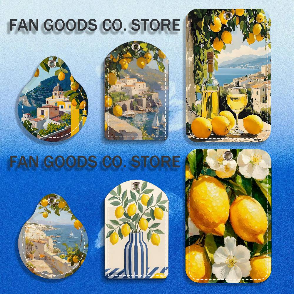Airtag Holder Case - พวงกุญแจรูปมะนาวชายฝั่งอมาลฟีสไตล์ยุโรป สำหรับใส่ AirTag, บัตรธนาคาร, บัตรทำงาน, บัตรนักเรียน,