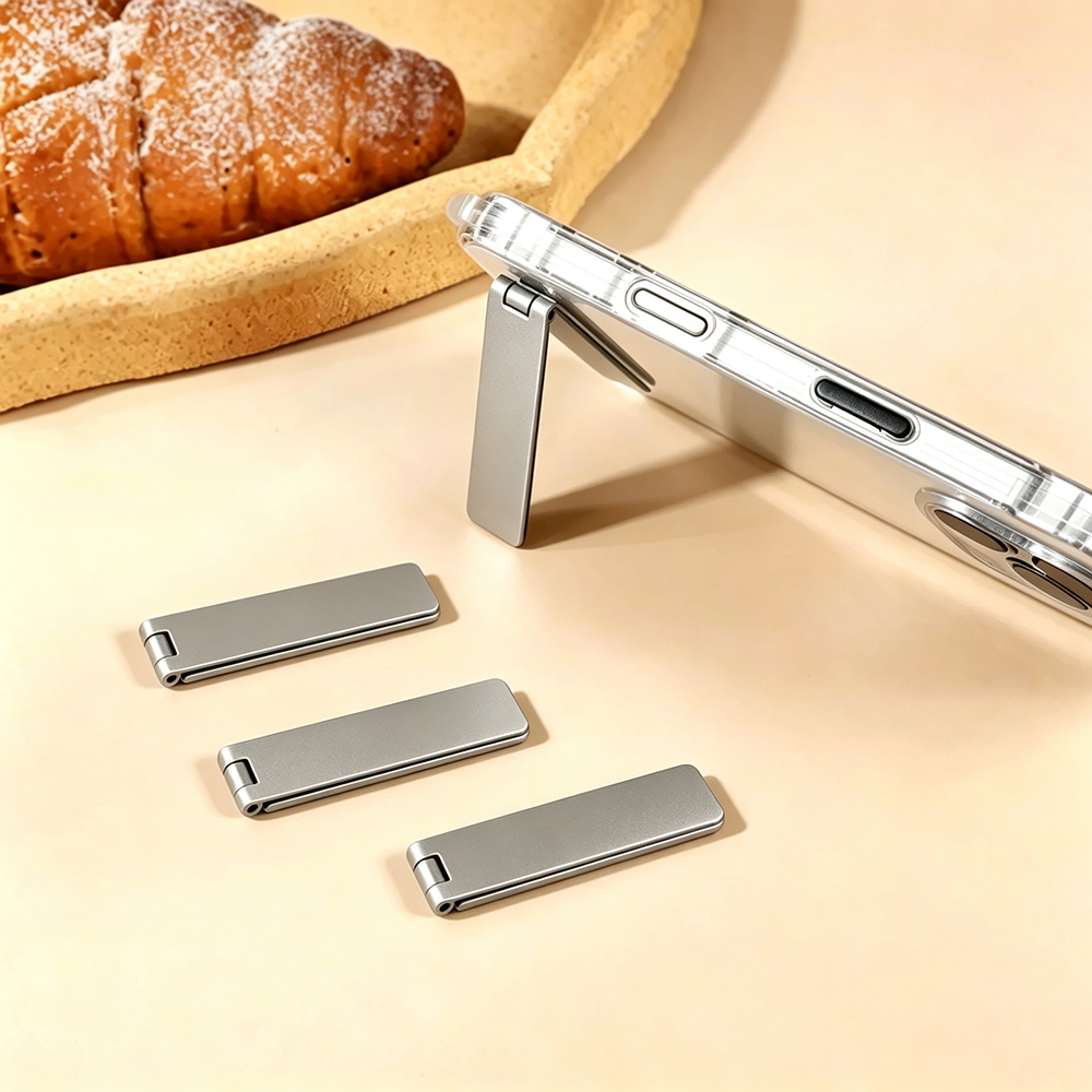 Phone Accessories Ideas - ขาตั้งโทรศัพท์โลหะ ที่วางโทรศัพท์แบบบางพิเศษ มองไม่เห็น ที่ยึดโทรศัพท์แบบพับได้อเนกประสงค์ สำหรับ Apple