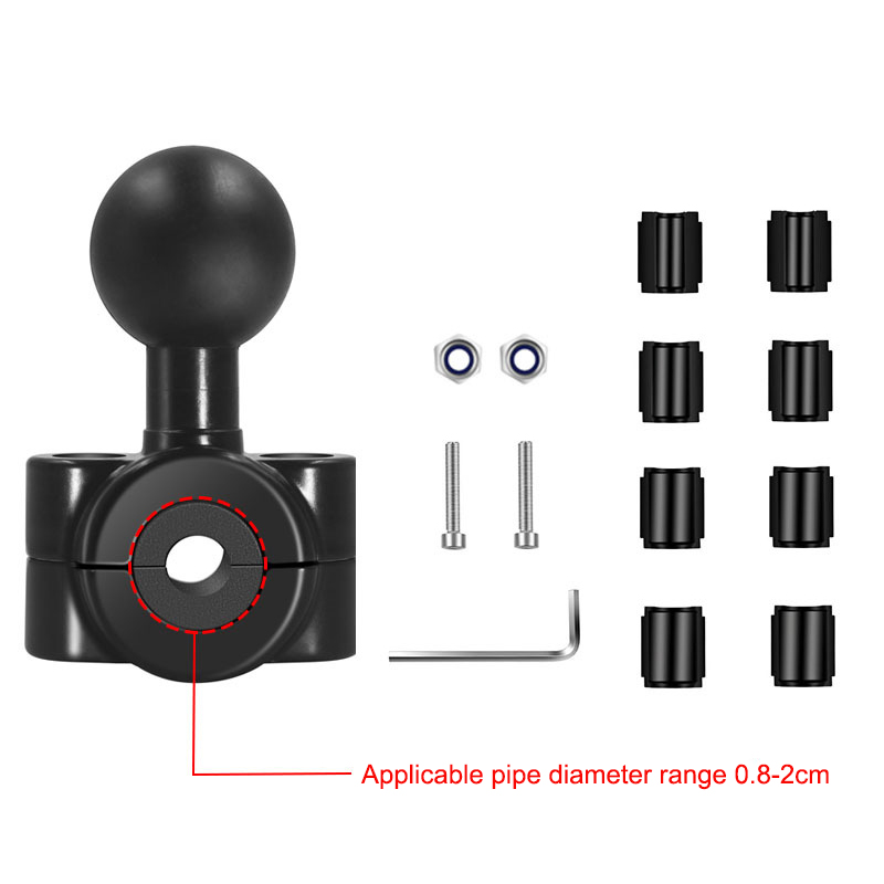 Phone Accessories Video - อะแดปเตอร์ยึดกระจกมองหลังมอเตอร์ไซค์แบบหัวบอล 1 นิ้ว พร้อมฐานขยายขนาด 25 มม.