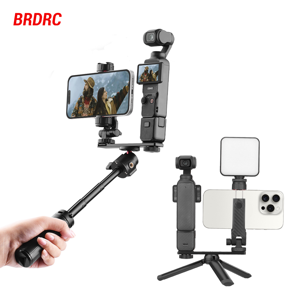 Phone Accessories Video - BRDRC พ็อกเก็ต 4 ขายึดขยายพร้อมคลิปยึดโทรศัพท์สำหรับ DJI Pocket