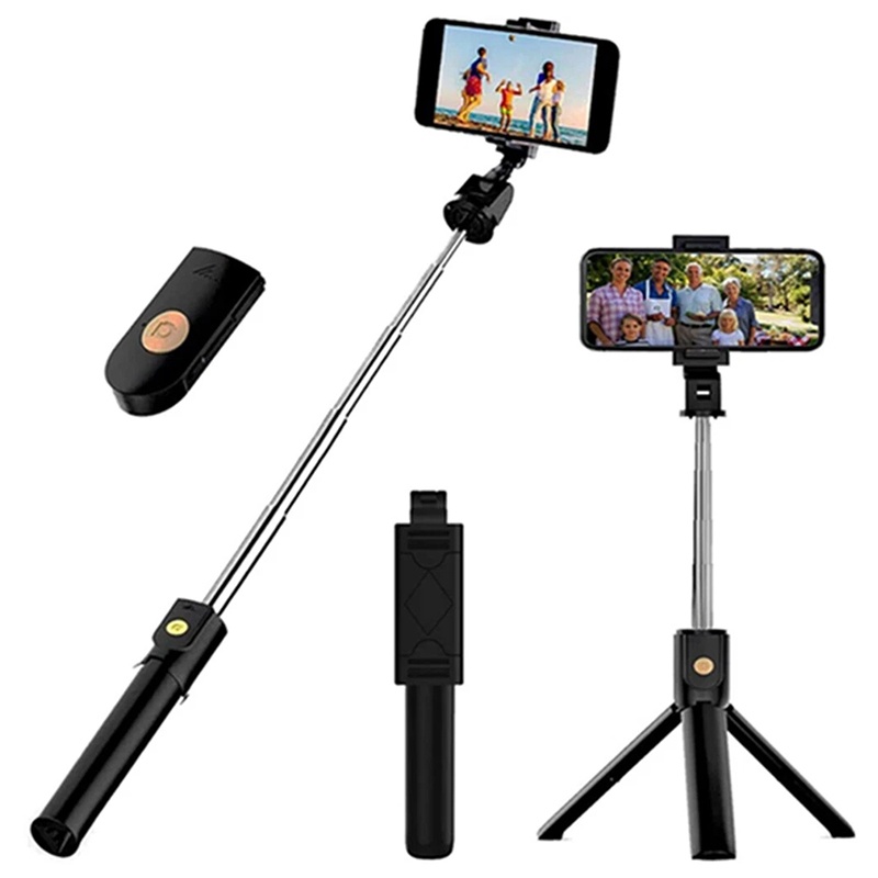 Phone Accessories Video - ไม้เซลฟี่สำหรับโทรศัพท์มือถือ ขาตั้งกล้อง บลูทูธไร้สาย รีโมทมัลติฟังก์ชั่น ขาตั้งโทรศัพท์แบบพกพาสำหรับถ่ายทอดสดวิดีโอ