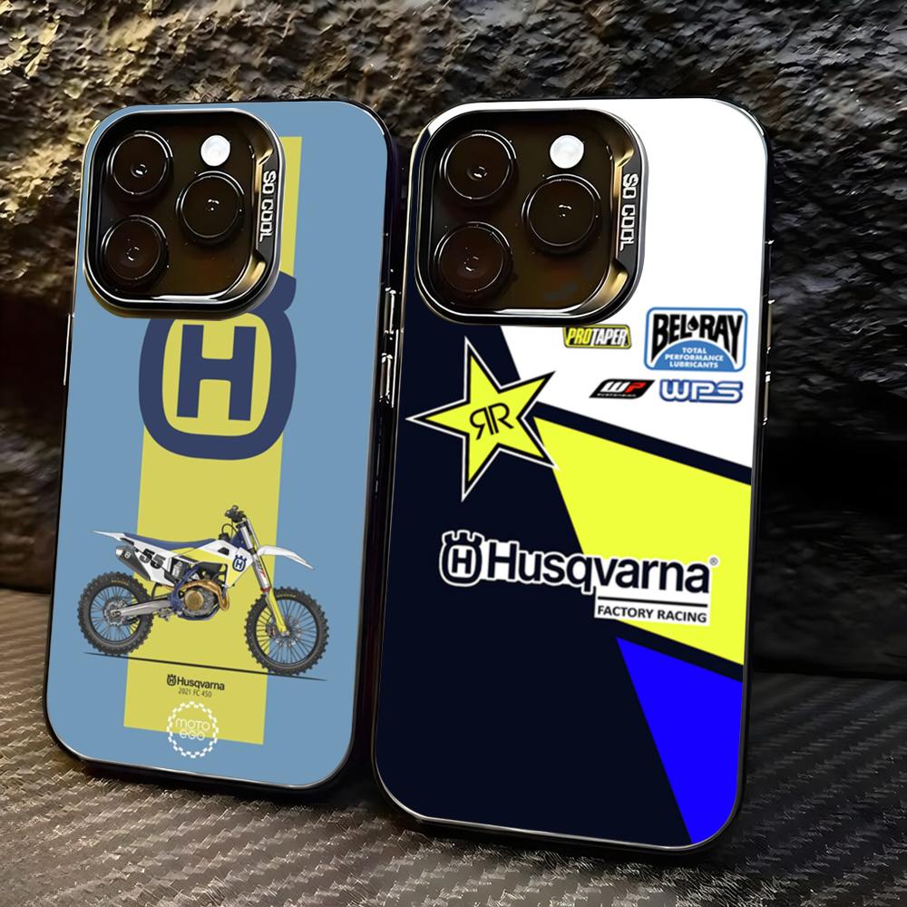 Phone Accessories Kiosk - เคสโทรศัพท์มอเตอร์ไซค์ H-Husqvarnaes-S สีเงิน สำหรับ iPhone 17