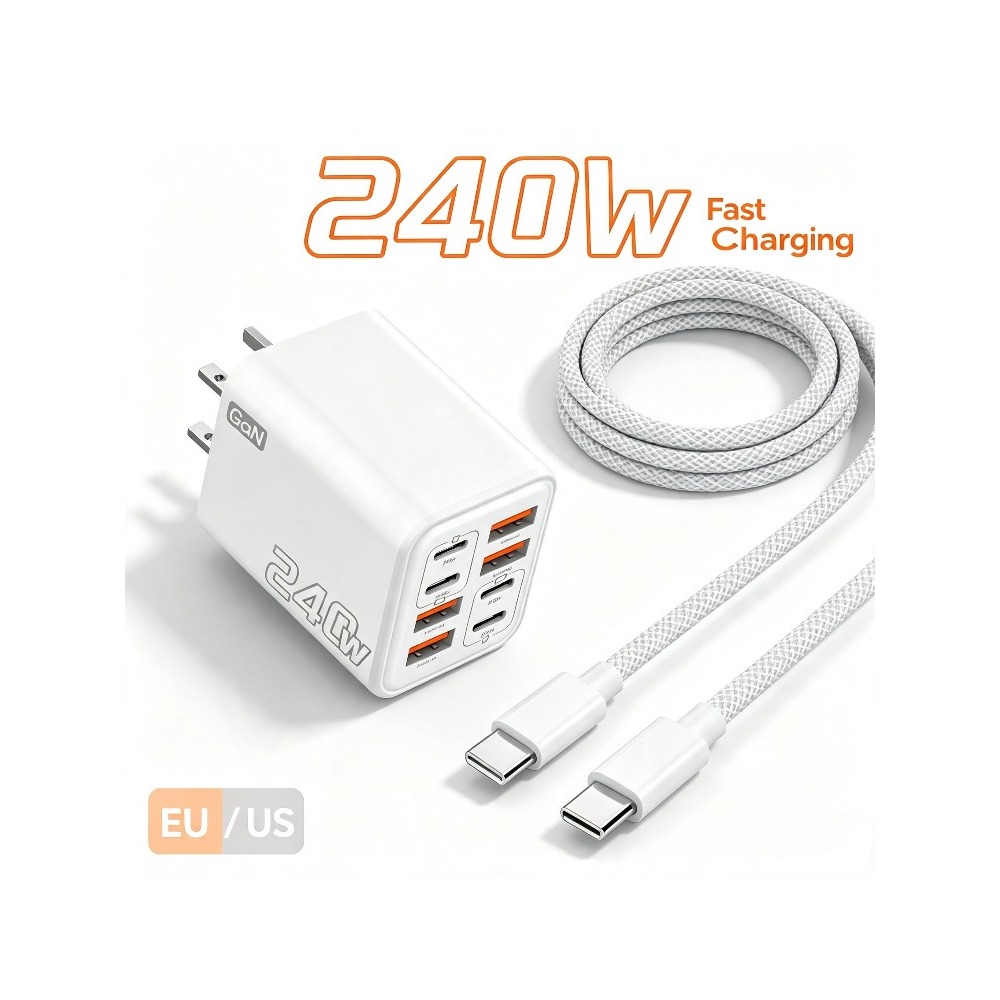 Phone Accessories Supplier - อะแดปเตอร์ชาร์จ GaN 240W 8 in 1