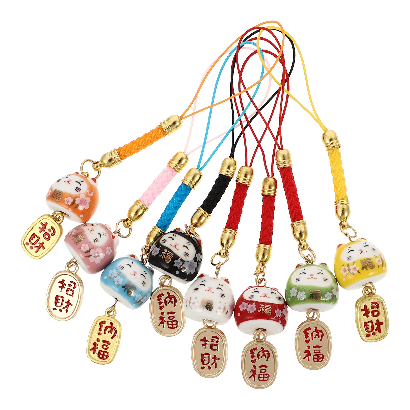พวงกุญแจแมวนำโชค 8 ชิ้น สายคล้ - Phone Accessories Ideas บทวิจารณ์และราคา