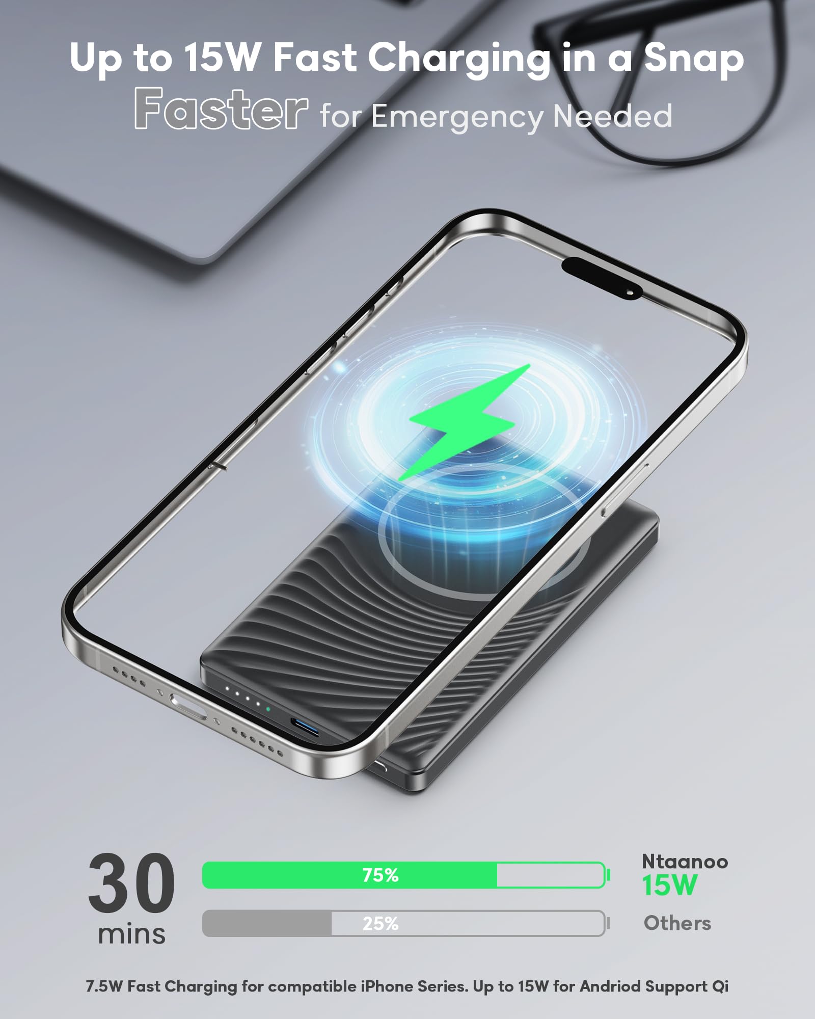 แบตเตอรี่สำรองแม่เหล็ก 5000mAh - Power Bank Slim บทวิจารณ์และราคา